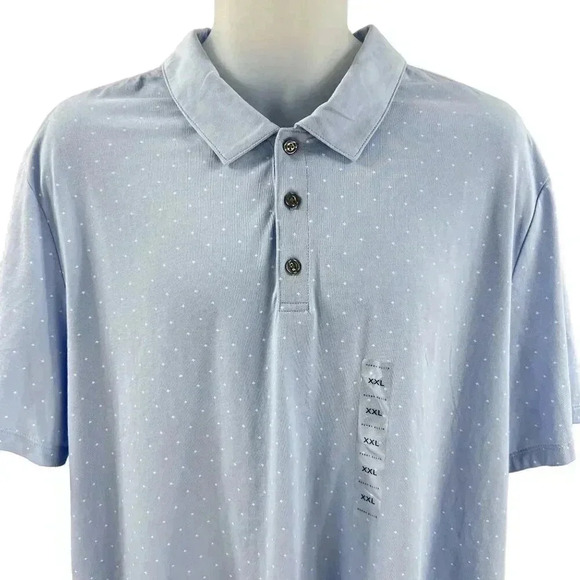 Perry Ellis Mens Short Sleeve Polo Shirt XXL Blue Arrow Print Pima Cotton New - Picture 5 of 11